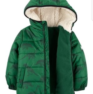 Oshkosh Dinosaur Green Puffer Coat